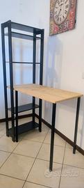 scrivania  con libreria scaffale 