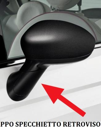 Tappo Nero specchio retrovisore Fiat 500