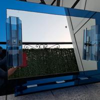 specchio per bagno vintage, cornice in vetro