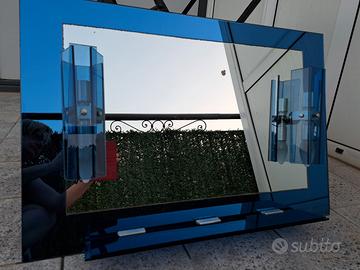 specchio per bagno vintage, cornice in vetro