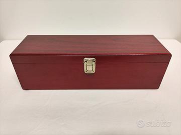 Scatola in legno laccata portabottiglie per vino