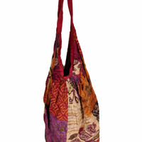 Borsa donna patchwork etnica capiente con zip