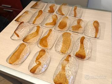 18 Elementi in vetro per lampadario stile Mazzega