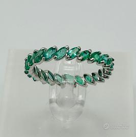Anello Marquise Eternity Smeraldi Brasiliani