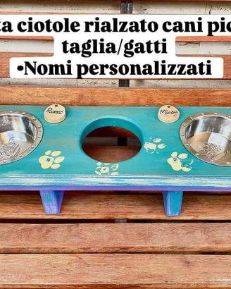 Portaciotole inclinato cani piccola taglia/gatti
