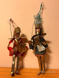 Coppia marionette decorative  pupi siciliani