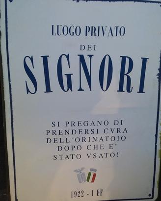 Subito -  Cartello  Bagno 1922 Duce per uomini