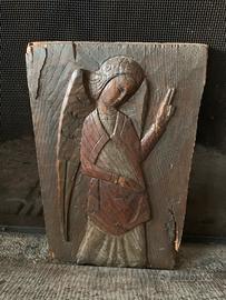 Quadretto in legno d’epoca con angelo