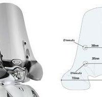 PARABREZZA TRASPARENTE GIVI 1117A 72x71cm PER SCOO