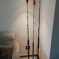 Canne barca gommone vertical traina mulinello