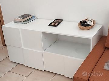 Credenza mobile tv bianco laccato 120x40x60