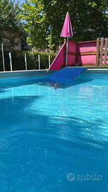 Piscina fuori terra e pedana legno