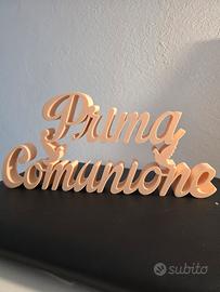 scritta prima comunione stampa 3d