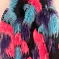 Pelliccia ecologica multicolor XS