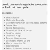 Borsello Juve uomo originale in ecopelle