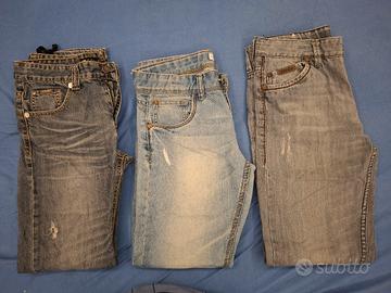 stock jeans 3 paia bambino 13 14 anni 