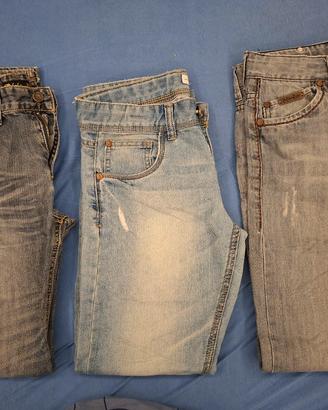 stock jeans 3 paia bambino 13 14 anni 