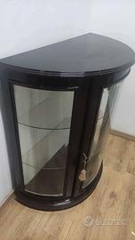 Vetrina bassa in vetro legno colore mogano