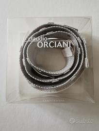 Orciani cintura bianca pelle cocco tela e anelle