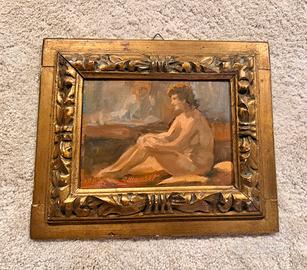 Dipinto ad olio su legno con firma