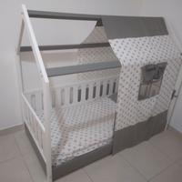 Letto montessori  a capanna cuoricini