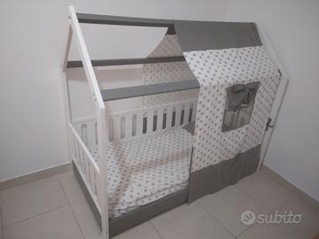 Letto montessori  a capanna cuoricini