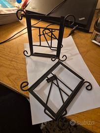  2x Portafoto/Cornici in Metallo Nero 