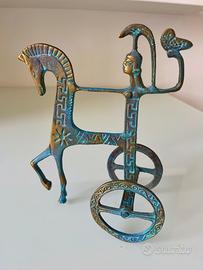 Riproduzione Bronzo Carro Etrusco Atena e Gufetto