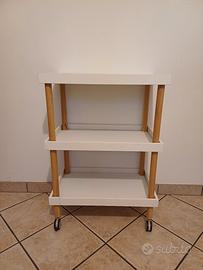 Carrello multiuso a 3 ripiani e ruote piroettanti