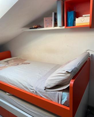 Letto singolo con secondo letto estraibile Clever