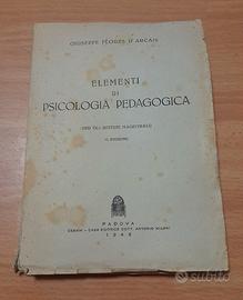 Libro del 1946 "Elementi di Psicologia Pedagogica"