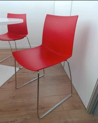 SEDIE CASA-UFFICIO MODELLO A SLITTA COLORE ROSSO
