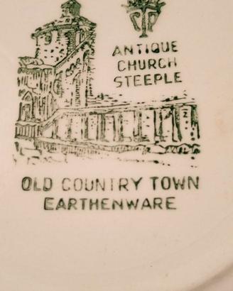 6 Piatti ceramica vintage Old Country Town Earthen