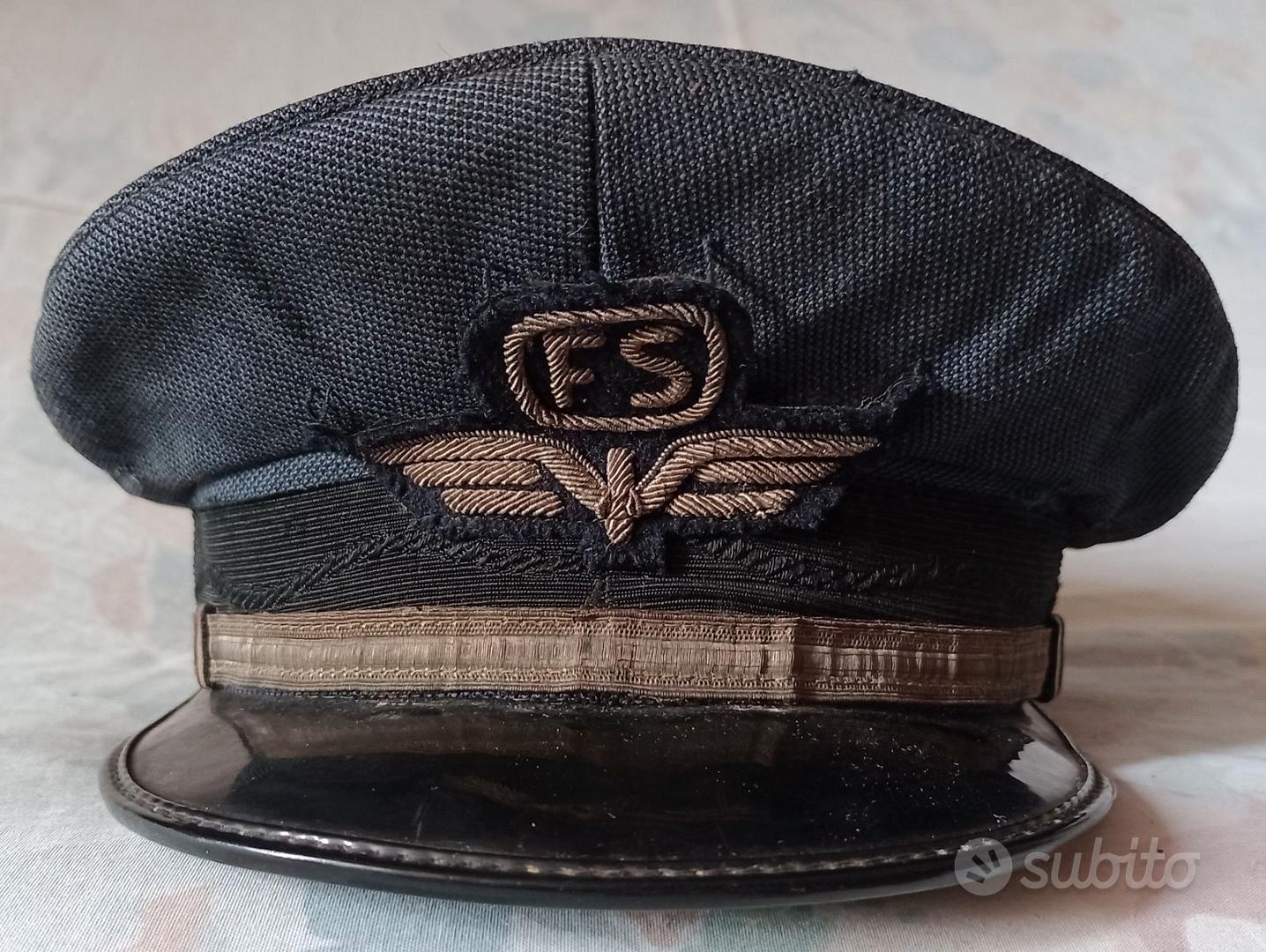 FS FERROVIE vecchio CAPPELLO da CAPOTRENO 57/8 Abbigliamento