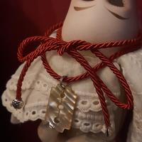 Pendente collana vintage unisex lametta madreperla