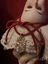 Pendente collana vintage unisex lametta madreperla