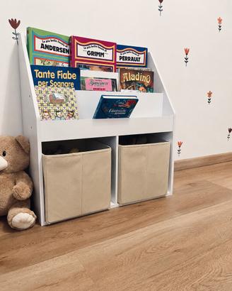 Libreria per Bambini con 3 ripiani e 2 contenitori