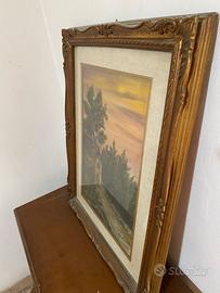 Quadro antico Casa nel bosco