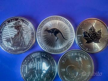 LE 5 MONETE TOP DEL 2025 - 5 OZ. PURO ARGENTO 999