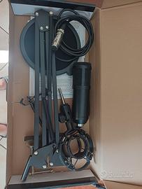 Microfono da podcast con braccio