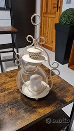 Lanterna bianca metallo e vetro