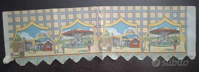 Antico pannello in carta per teatrino marionette 