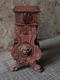 Antico Sgabello Da Guardia Stile Rinascimento