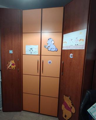 Armadio angolare + 2 cassettiere cameretta bambini