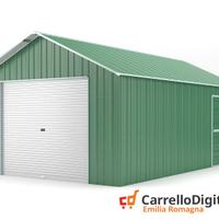 Baracca cantiere box 438x724 con saracinesca verde