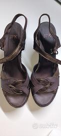 👠 Sandali donna JFK marroni con zeppa