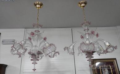 Lampadario in vetro di Murano a 5 luci