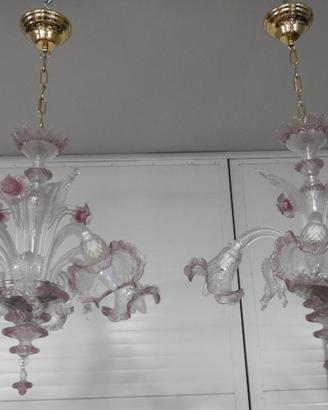 Lampadario in vetro di Murano a 5 luci