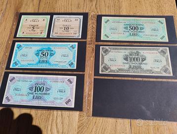 5 10 50 100 500 1000 AM LIRE 1943A 1945 BILINGUE