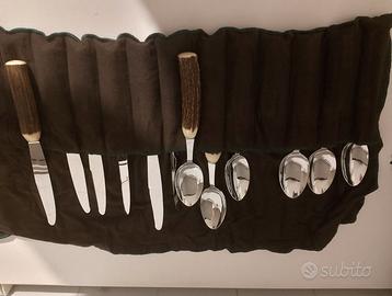 POSATE CON MANICI DI CERVO E BAMBU'